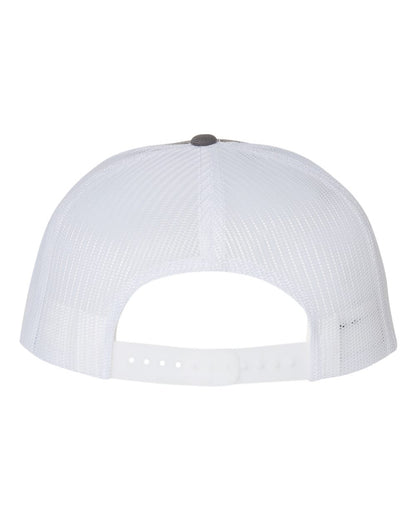Richardson Wool Blend Flat Bill Trucker Cap 511 #color_Charcoal/ White
