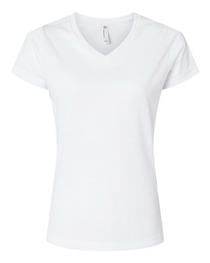 SubliVie Women's Polyester Sublimation V-Neck Tee 1507 #color_White