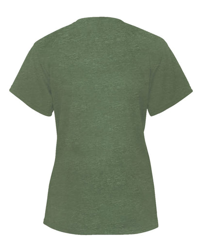 Badger Women’s Triblend Performance V-Neck Short Sleeve T-Shirt 4962 #color_Forest Heather