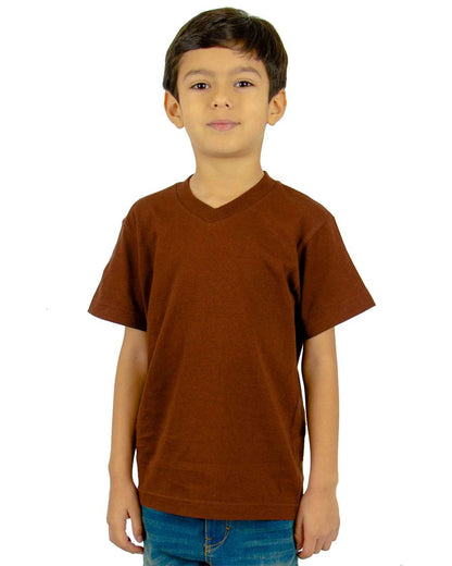 Shaka Wear Youth V-Neck T-Shirt SHVEEY #colormdl_Brown