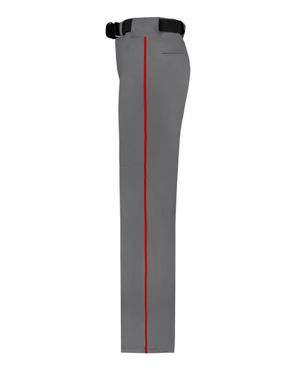 Alleson Athletic Men's Baseball Pants With Braid 605WLB #color_Charcoal/ Red