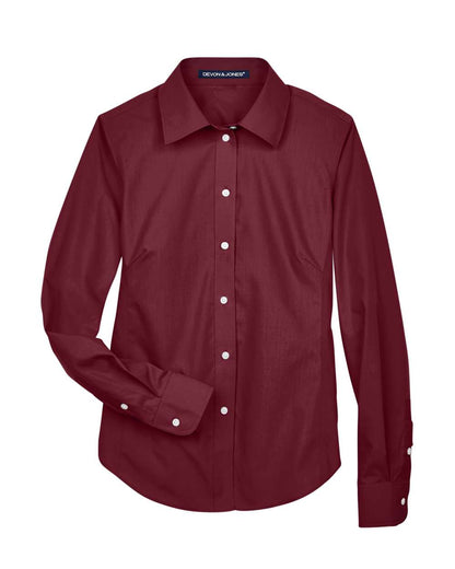 Devon & Jones Women's Crown Collection® Broadcloth Woven Dress Shirt D620W #color_Burgundy