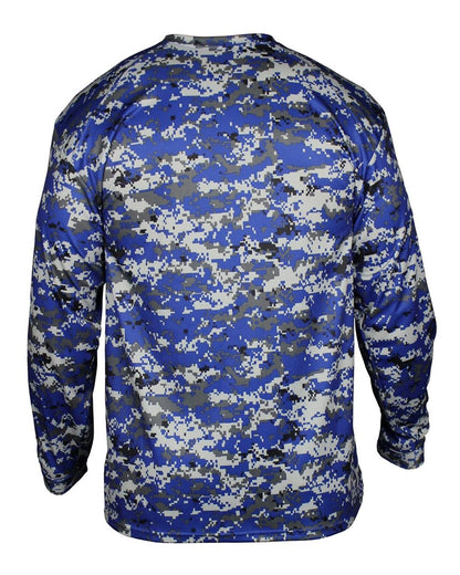 Badger Youth Digital Camo Long Sleeve T-Shirt 2184 #color_Royal Digital