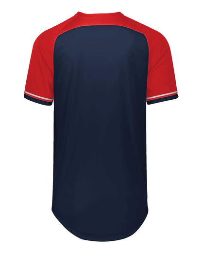 Russell Athletic Youth Classic V-Neck Jersey R01X3B #color_Navy/ True Red/ White