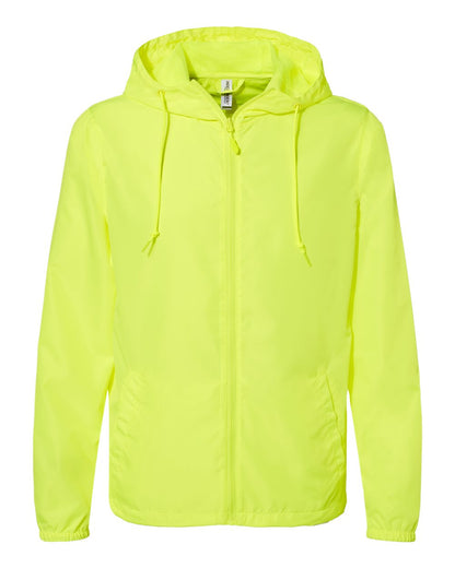 Independent Trading Co. Lightweight Windbreaker Full-Zip Jacket EXP54LWZ #color_Safety Yellow