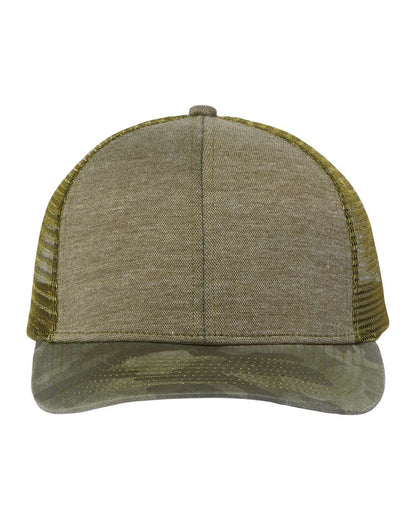 DRI DUCK Pique Trucker Cap 3358 #color_Olive/ Camo