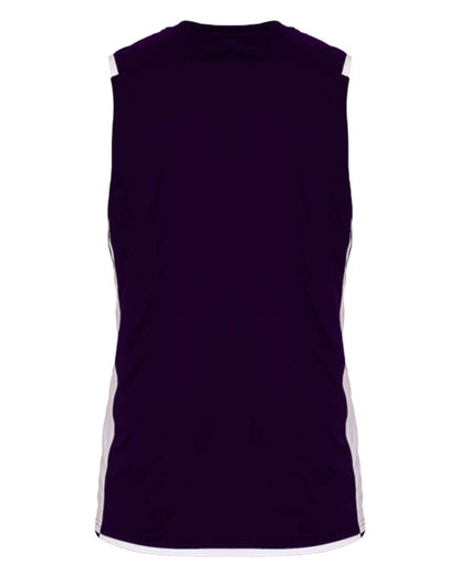 Alleson Athletic Youth Crossover Reversible Jersey 590RSPY #color_Purple/ White