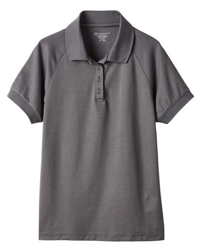 Harriton Women's Charge Snag and Soil Protect Polo M208W #color_Dark Charcoal
