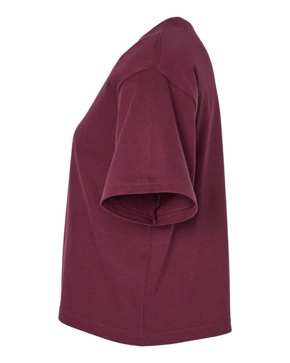 American Apparel Women's Fine Jersey Boxy Tee 102 #color_Burgundy