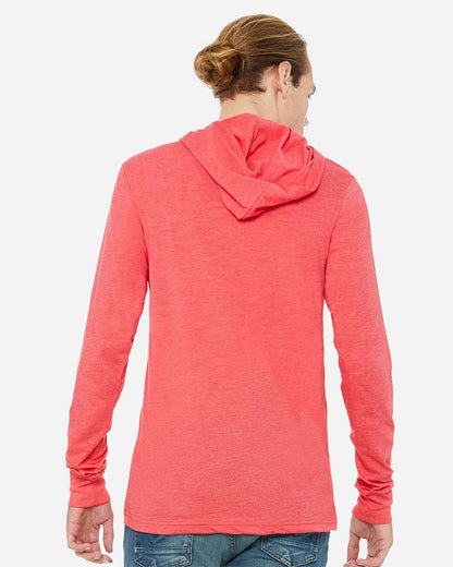 BELLA + CANVAS Unisex Jersey Hooded Long Sleeve Tee 3512 #colormdl_Heather Red
