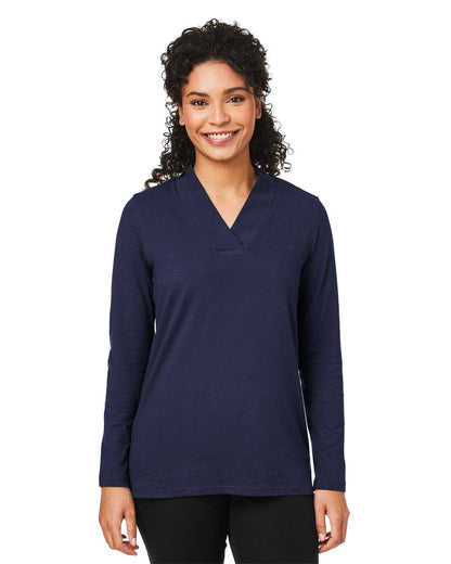 Devon & Jones Women's Raleigh Shawl Collar Knit Top DP121W #colormdl_Navy