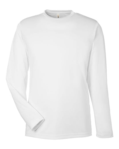 CORE365 Unisex Capital Long Sleeve Performance T-Shirt CE10L #color_White
