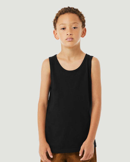 BELLA + CANVAS Youth Heather CVC Tank 3480YCVC #colormdl_Solid Black Blend