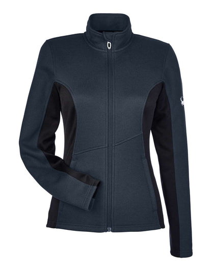 Spyder Women's Constant Full-Zip Sweater Fleece Jacket 187335 #color_Frontier/ Black/ White