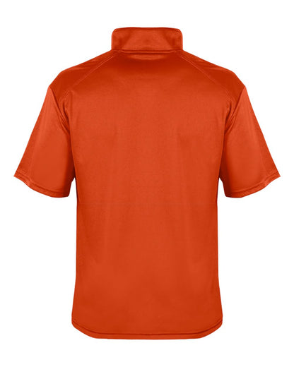 Badger Men's B-Core Short Sleeve Quarter-Zip 4199 #color_Burnt Orange/ Graphite