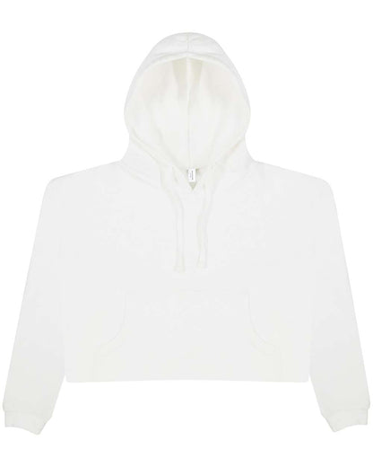 AWDis Women's Girlie Cropped Hooded Fleece with Pocket JHA016 #color_Arctic White