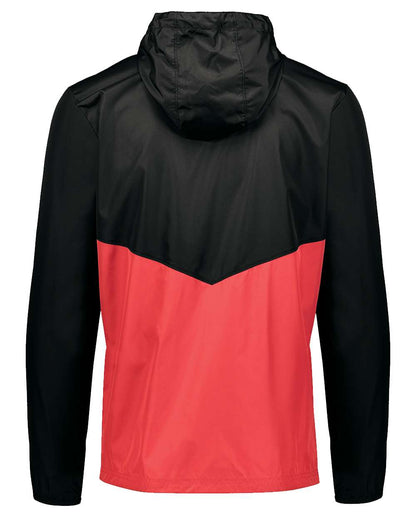 Holloway Men's Packable Quarter-Zip Jacket 229534 #color_Black/ Scarlet