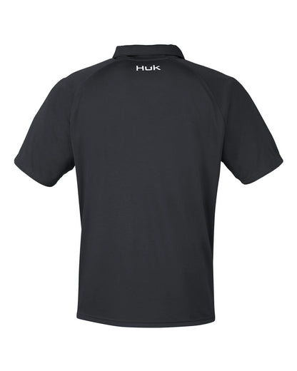 HUK Men's LoPro Solid Performance Polo H12L005 #color_Black