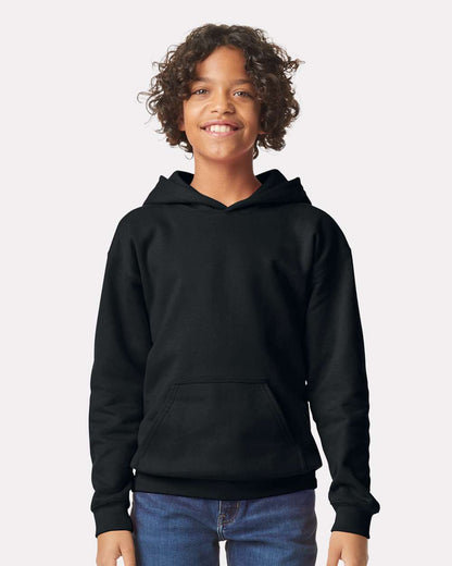 Gildan Softstyle® Youth Midweight Hooded Sweatshirt SF500B #colormdl_Black