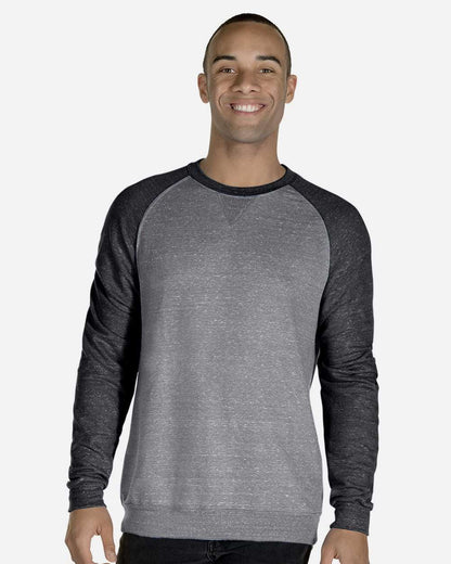 JERZEES Unisex Snow Heather French Terry Crewneck Sweatshirt 91MR #colormdl_Charcoal/ Black Ink