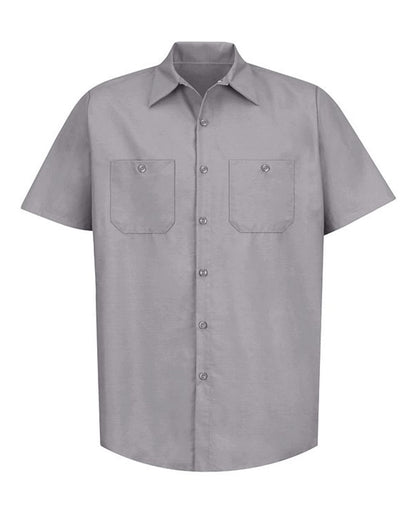 Red Kap Men's Tall Industrial Short Sleeve Work Shirt SP24T #color_Silver Grey