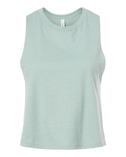 BELLA + CANVAS Women's Racerback Crop Tank 6682 #color_Heather Dusty Blue