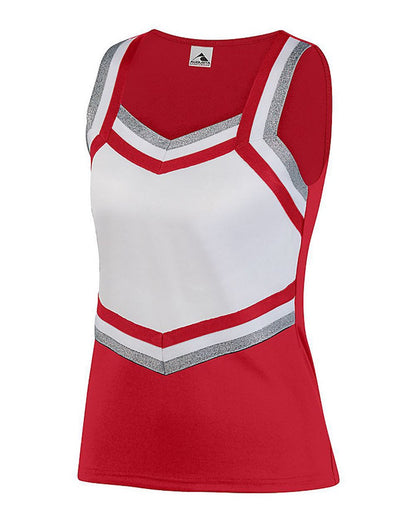 Augusta Sportswear Girls' Pike Shell 9141 #color_Red/ White/ Metallic Silver