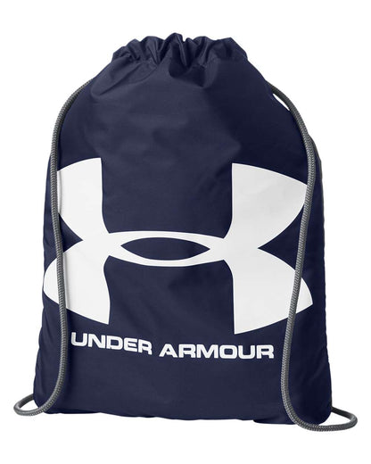 Under Armour Ozsee Sackpack Drawstring Bag 1240539 #color_Midnight Navy/ White