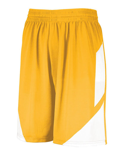 Augusta Sportswear Step-Back Basketball Shorts 1733 #color_Gold/ White