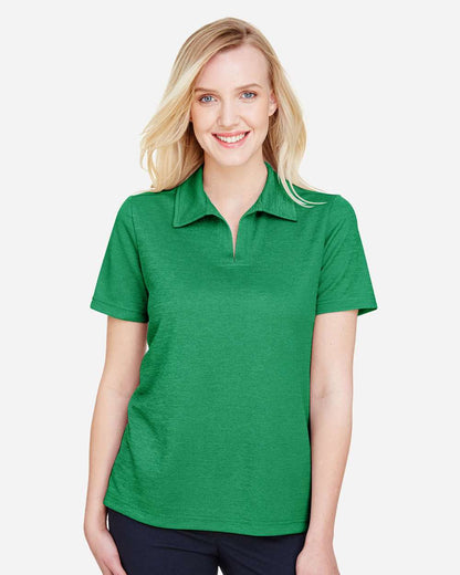 Devon & Jones Women's CrownLux Performance® Address Melange Polo DG22W #colormdl_Kelly Green Heather