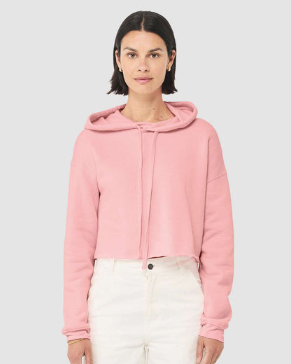 BELLA + CANVAS Women's Crop Fleece Hoodie 7502 #colormdl_Pink