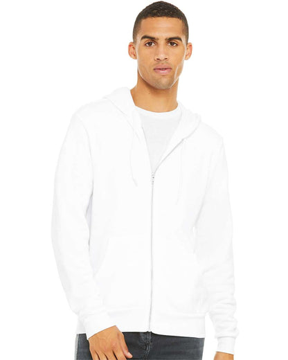 BELLA + CANVAS Sponge Fleece Full-Zip Hoodie 3739 #colormdl_White