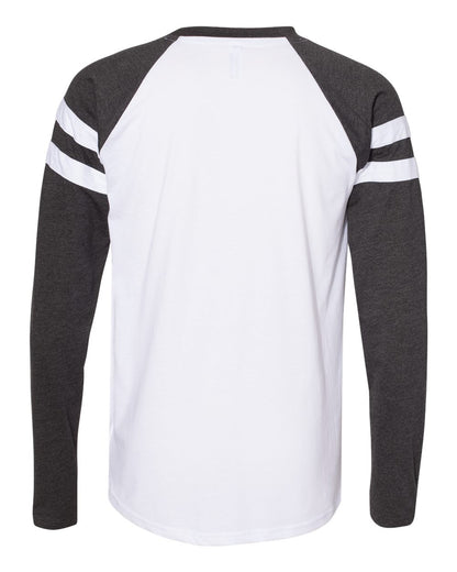 LAT Unisex Fine Jersey Mash Up Long Sleeve Tee 6934 #color_Blended White/ Vintage Smoke