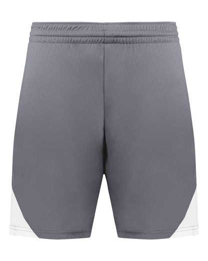 Augusta Sportswear Youth Step-Back Basketball Shorts 1737 #color_Graphite/ White