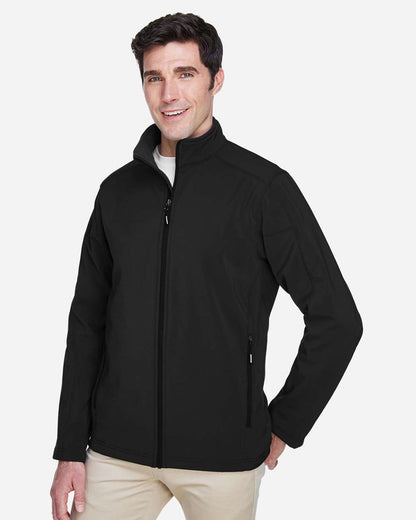 CORE365 Men's Cruise Two-Layer Fleece Bonded Soft Shell Jacket 88184 #colormdl_Black