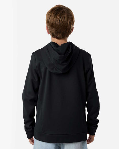 Team 365 Youth Squad Hooded Tech Fleece Pullover TT400Y #colormdl_Black