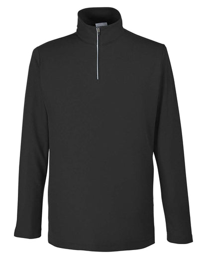 CORE365 Men's Fusion ChromaSoft™ Pique Quarter-Zip Pullover CE405 #color_Black
