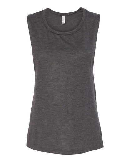 BELLA + CANVAS Women's Flowy Scoop Muscle Tank 8803 #color_Dark Grey Heather