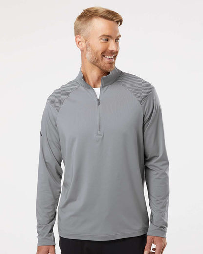 Adidas Shoulder Stripe Quarter-Zip Pullover A520 #colormdl_Grey Three