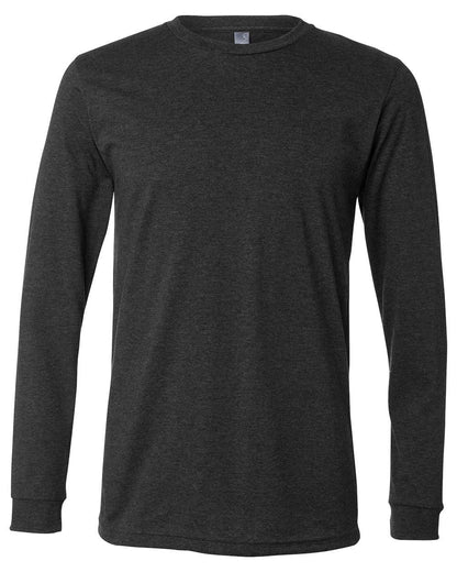 BELLA + CANVAS Heather CVC Long Sleeve Tee 3501CVC #color_Dark Grey Heather