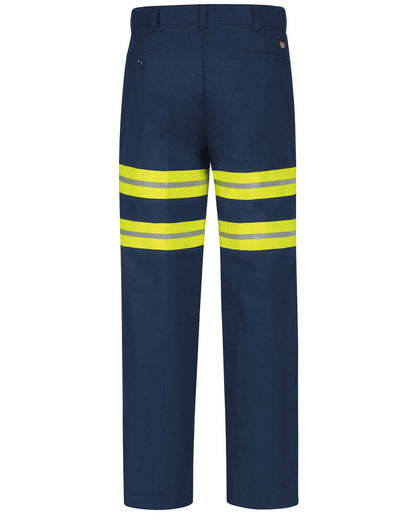 Red Kap Men's Enhanced Visibility Dura-Kap® Industrial Pants PT20E #color_Navy - 32I