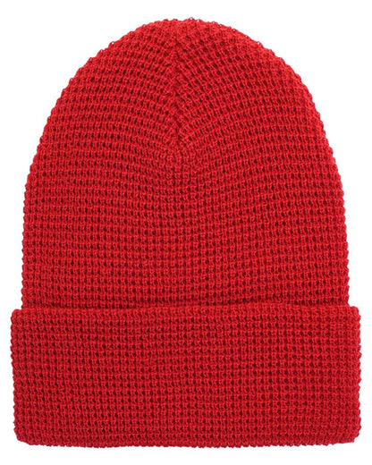 YP Classics Waffle Cuffed Beanie 2501KC #color_Red