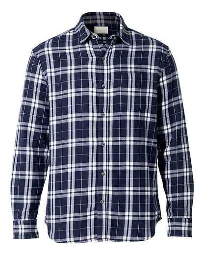 Boxercraft Men's Flannel Button Down Shirt BU7401 #color_Navy/ Silver Plaid