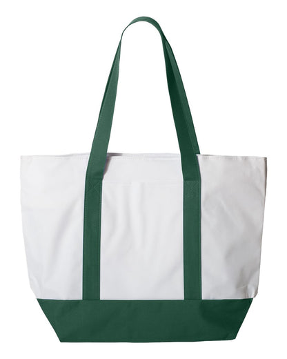 Liberty Bags Bay View Giant Zippered Tote 7006 #color_White/ Forest