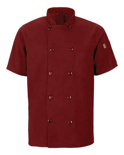 Chef Designs Mimix™ Short Sleeve Chef Coat with OilBlok 046X #color_Fireball Red