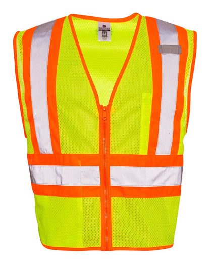Kishigo Unisex Ultra-Cool™ Contrasting Mesh Vest 1055-1056 #color_Lime