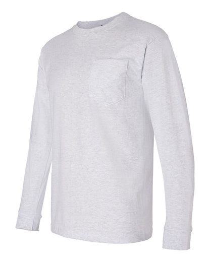 Bayside USA-Made Long Sleeve Pocket T-Shirt 8100 #color_Ash