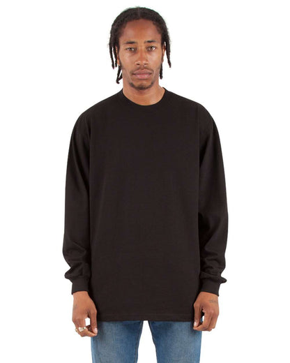 Shaka Wear Men's Max Heavyweight Long Sleeve T-Shirt SHMHLS #colormdl_Black