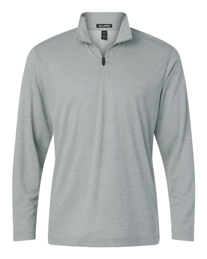 AllPro Men's Pro-Lock Performance Mélange Quarter-Zip Pullover 4HM700 #color_Silver Melange