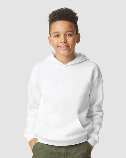 Gildan Softstyle® Youth Midweight Hooded Sweatshirt SF500B #colormdl_White